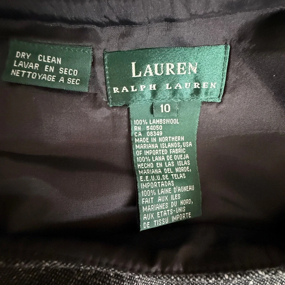 Lauren‎ Ralph Lauren Gray 100% Lambswool Tweed Maxi Skirt Womens 10